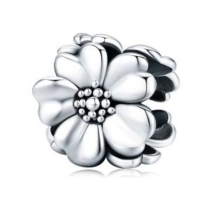 Three Flowers Silver Charm