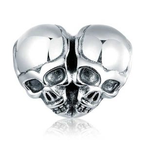 Punk Skulls Silver Charm