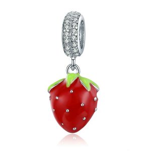 Strawberry CZ Pendant Charm