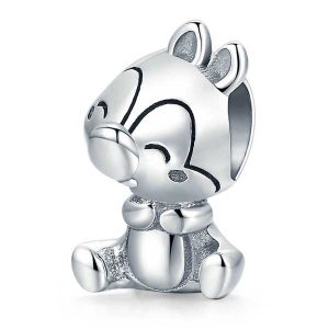 Girl Squirrel Silver Charm