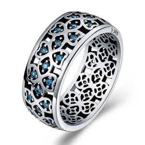 Blue Clover CZ Ring