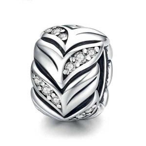 Shining Feather CZ Charm