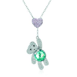 Floating Baby Bear Pendant Necklace