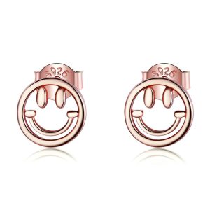Smiley Face Rose Gold Earrings