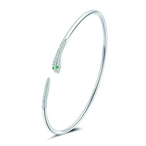 Silver Adjustable Snake Bangle