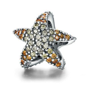Sparkling Starfish CZ Charm
