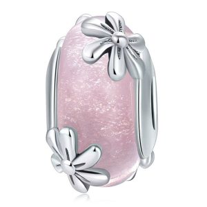 Spring Flowers Enhanced Glass Charm