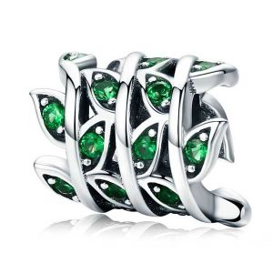 Spring Leaves CZ Charm