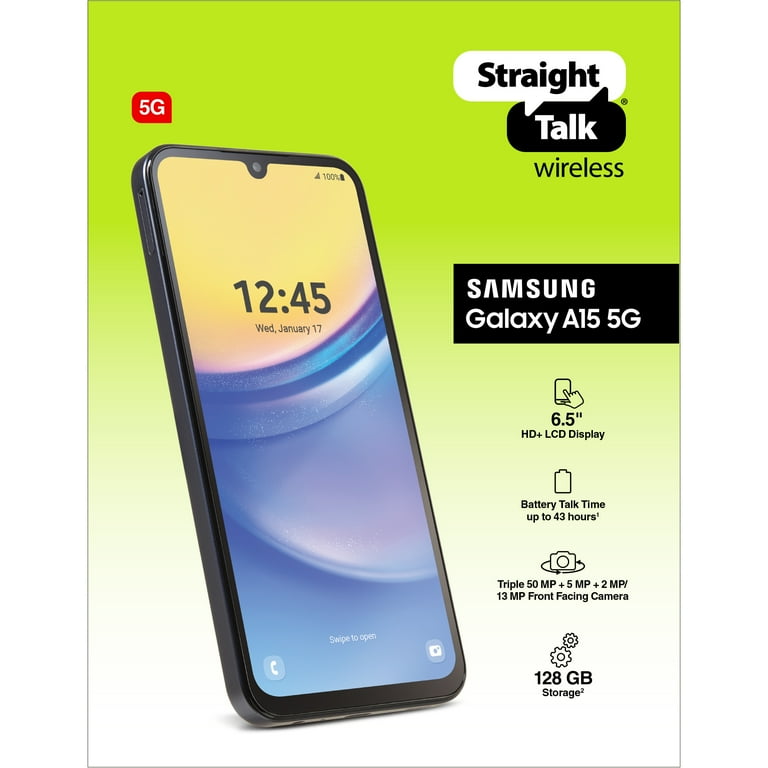 Straight Talk Samsung Galaxy A15, 128GB, Black - Prepaid Smartphone - Imagem 3