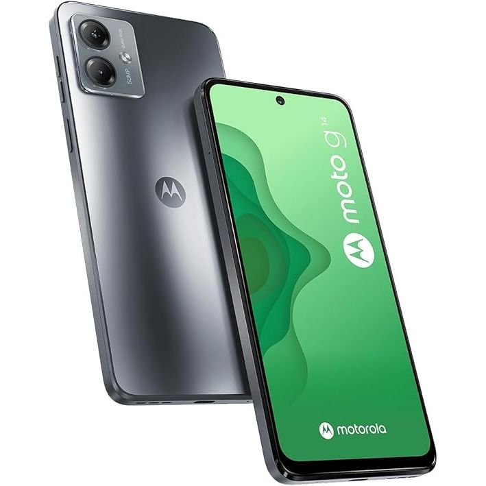 Motorola Moto G14 Dual SIM (2023) 4G LTE (4/128GB) 6.5"" IPS LDC Display | Android 13 | 50MP Rear Camera | 5000mAh Battery | International Model - (Steel Gray), XT2341-2 - Imagem 2