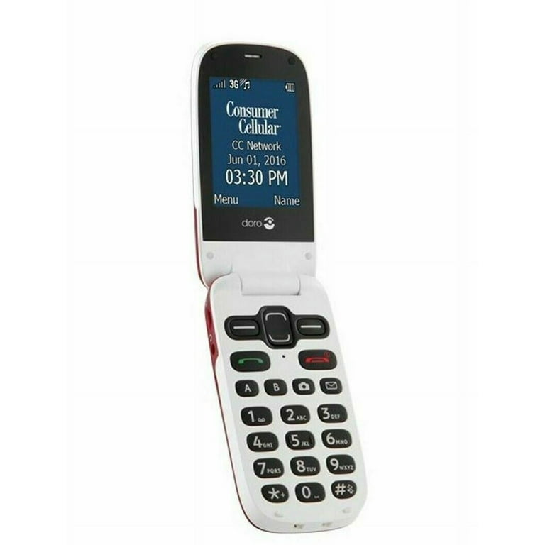 Consumer Cellular Doro 626 Flip Phone Burgandy Unlocked GSM - Imagem 4