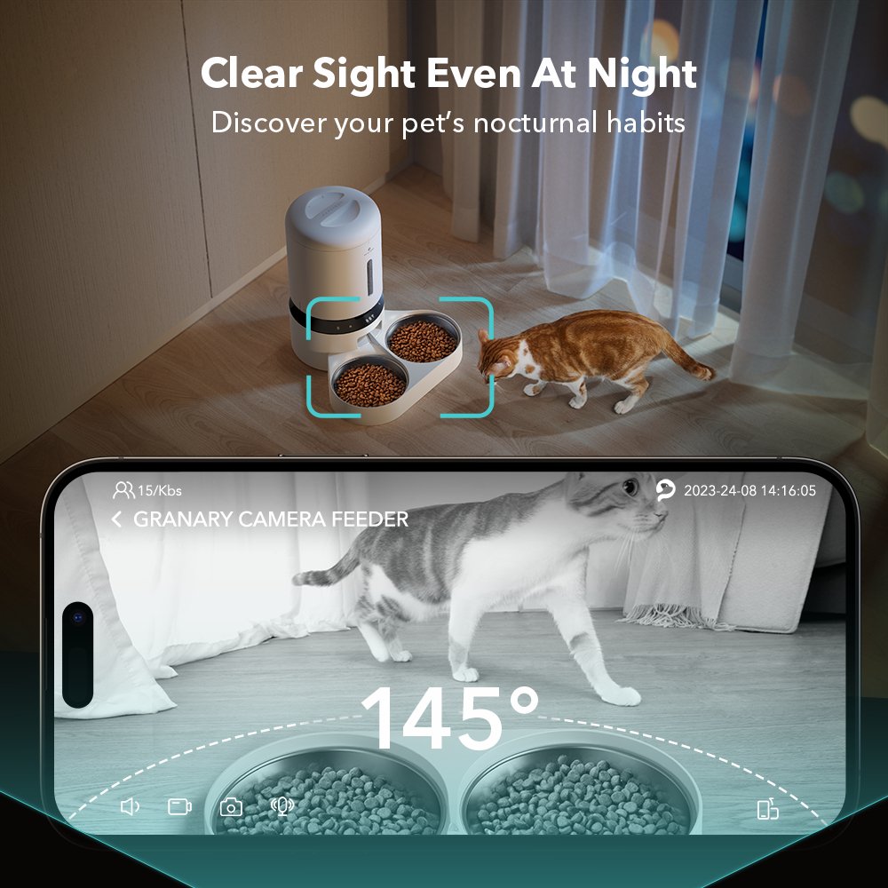 Granary Smart Camera Feeder Dual Bowl - Imagem 3