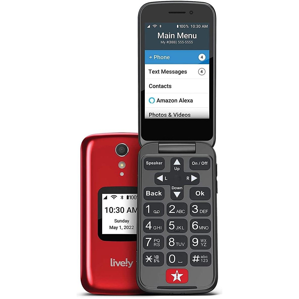 Jitterbug Flip2 Cell Phone for Seniors Red - Imagem 2