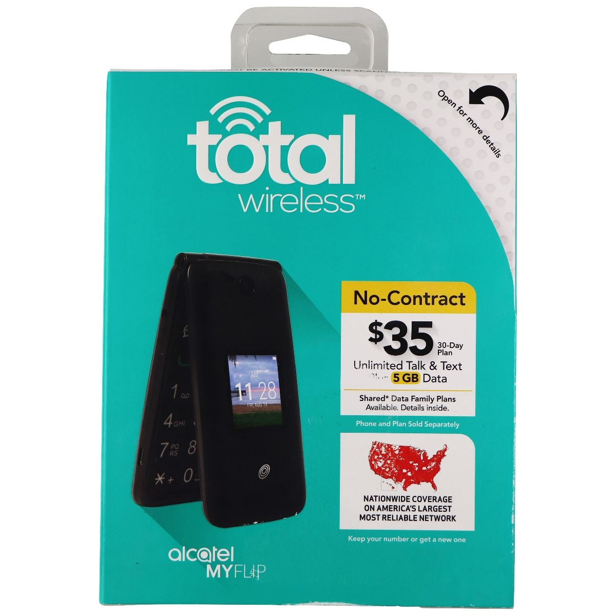 Tracfone Prepaid Alcatel 4GB MyFlip Cellphone - Gray (A405DL) - Imagem 3