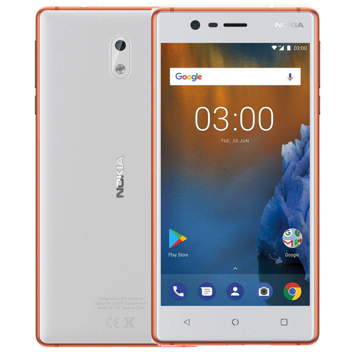 Nokia 3 TA-1038 Dual-SIM 16GB Smartphone (Unlocked Copper) - Imagem 2