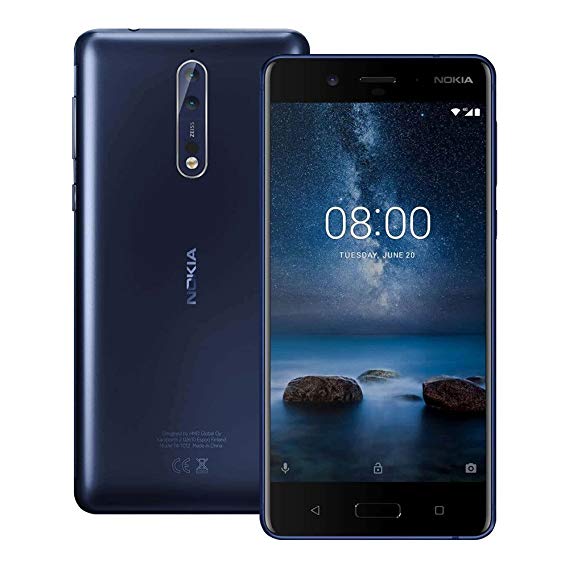 Nokia 8 TA-1004 64GB/4GB Dual SIM Polished Blue - Factory Unlocked