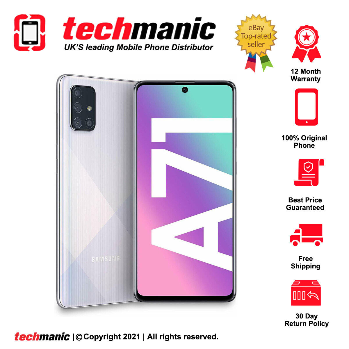 Samsung Galaxy A71 SM-A715F Dual-SIM 128GB Smartphone Unlocked - Imagem 3