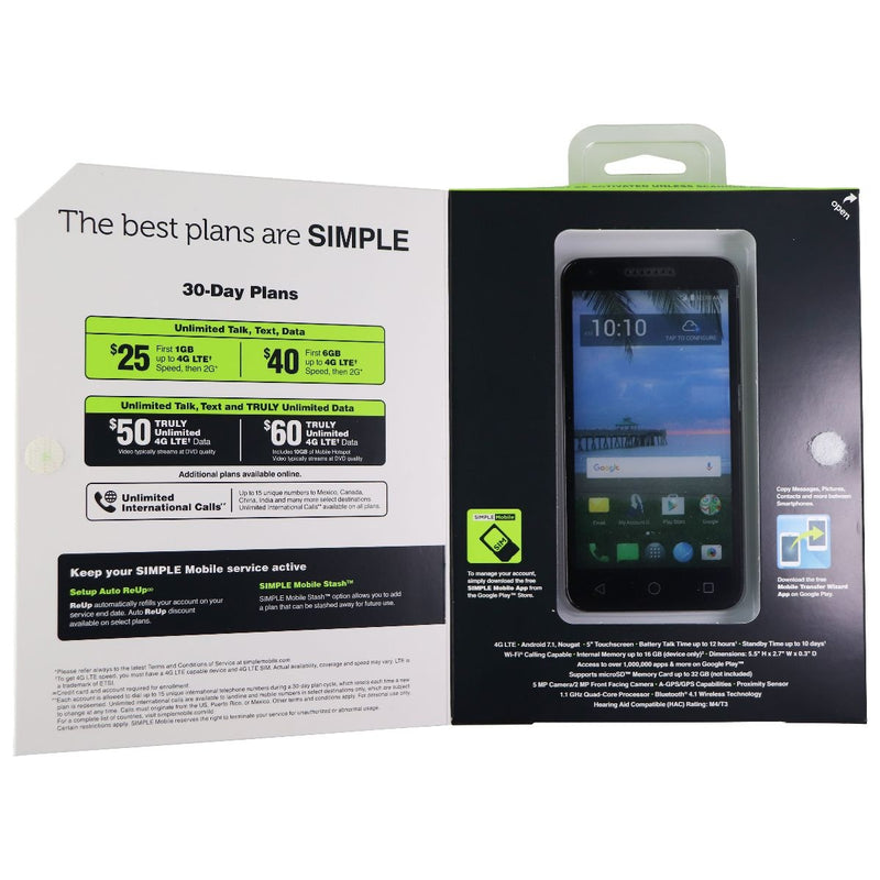 Simple Mobile - Raven A574BL with 16GB Memory Cell Phone - Black - Imagem 3